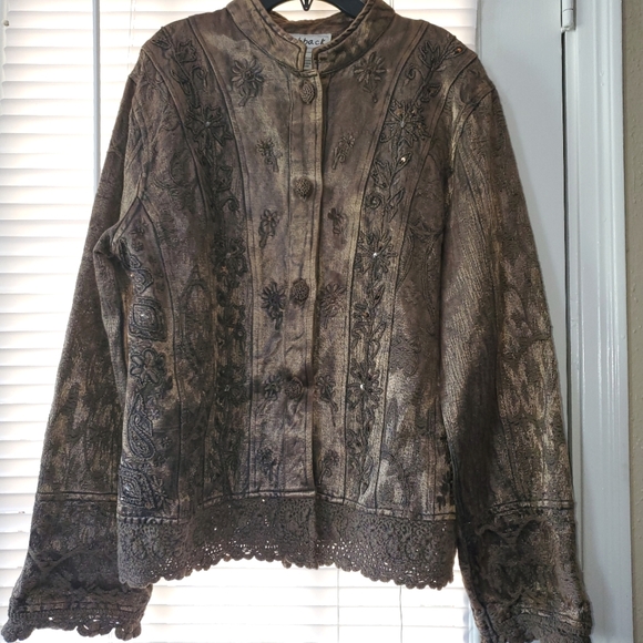 Flashback Womens vintage Embroidered Blazer L - Picture 3 of 13